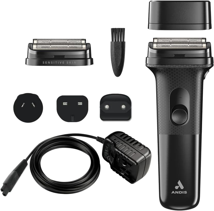 Andis Inform Lithium-Ion Electric Foil Shaver | Sensitive Skin Foil Head | 10,000 SPM | Hypoallergenic Titanium Foils | 90-Min Runtime | Rechargeable | Blade Brush Included | Black - 1
