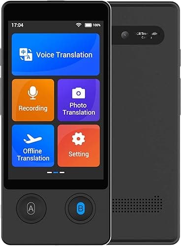 ANFIER Appareil de traduction de langues 144 langues et accents avec écran tactile de 3,7 pouces [Traducteur intelligent de dernière génération-W12]