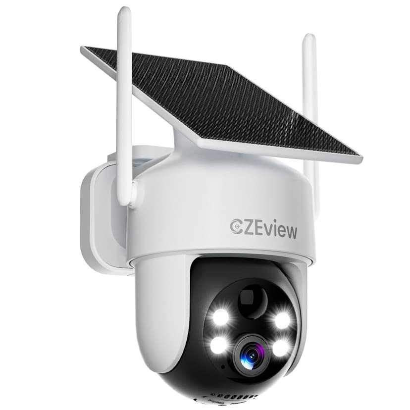 CZEview 2K Outdoor Solar WiFi Surveillance Camera, Alarm … - 1
