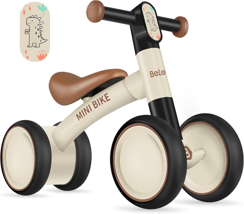 BELEEV B1 Bicicletta per bambini a partire da 1 anno, Biciclette Principianti per Bambini e Ragazze 10-24 Mesi, Walker Bike Leggera Senza Pedali, 4 Ruote Silenziose, Sterzo Limitato Sicuro a 135° - 1