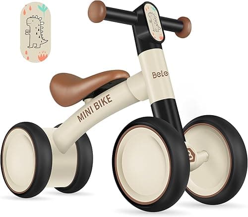 BELEEV B1 Bicicletta per bambini a partire da 1 anno, Biciclette Principianti per Bambini e Ragazze 10-24 Mesi, Walker Bike Leggera Senza Pedali, 4 Ruote Silenziose, Sterzo Limitato Sicuro a 135°