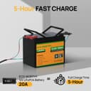 ECO-WORTHY 12 V 100 Ah LiFePO4 Bluetooth with BMS Low Temperature Protection, 1280 Wh Lithium Battery 12 V 100 Ah Car Battery for Motorhomes, Caravans, RVs - 8