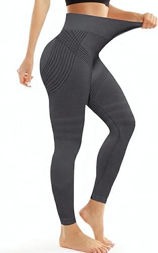 Anti-Cellulite Leggings, Sports Leggings Butt Push Up for Women, Leggings Women's Opaque Compression Sports Trousers, High Waist Yoga Pilates, black, M