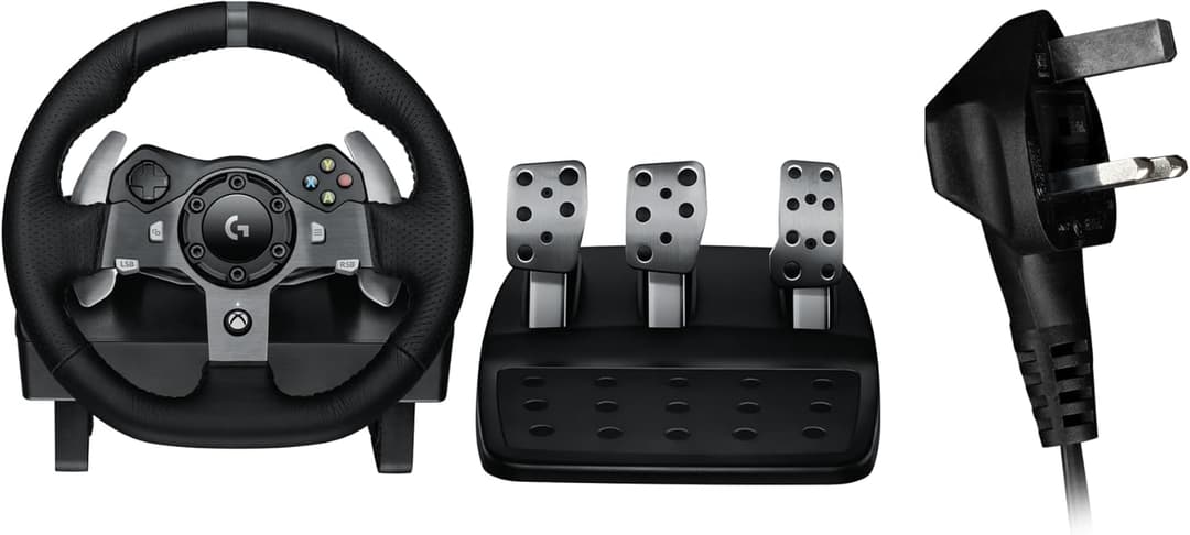 Logitech G G920 Driving Force Volante da corsa e pedali per Xbox Series X|S, Xbox One, PC, Mac, Spina di alimentazione britannica - Nero
