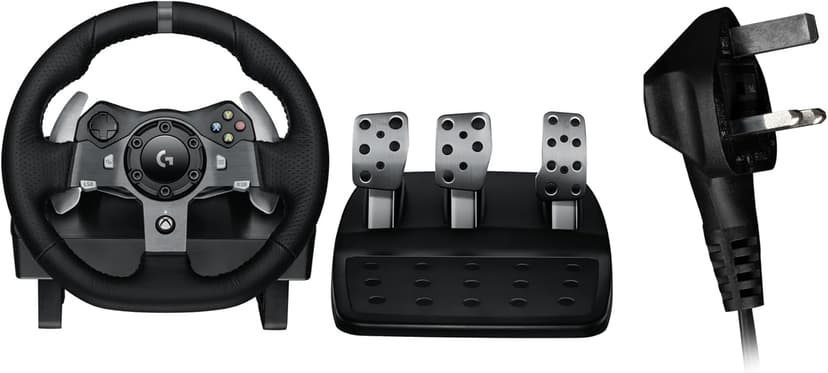 Logitech G G920 Driving Force Racing Wheel and Floor Pedals, Real Force Feedback, Stainless Steel Paddle Shifters, Steering Wheel Cover for Xbox Series X|S, Xbox One, PC, Mac - Black - 1