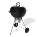 Weber Original Kettle Premium Charcoal Barbecue, 57 cm Cooking Surface, Porcelain-Enamelled Lid and Kettle, One-Touch Cleaning System, Lid Thermometer, Tripod Stand with Wheels, Black (1502210) - 1