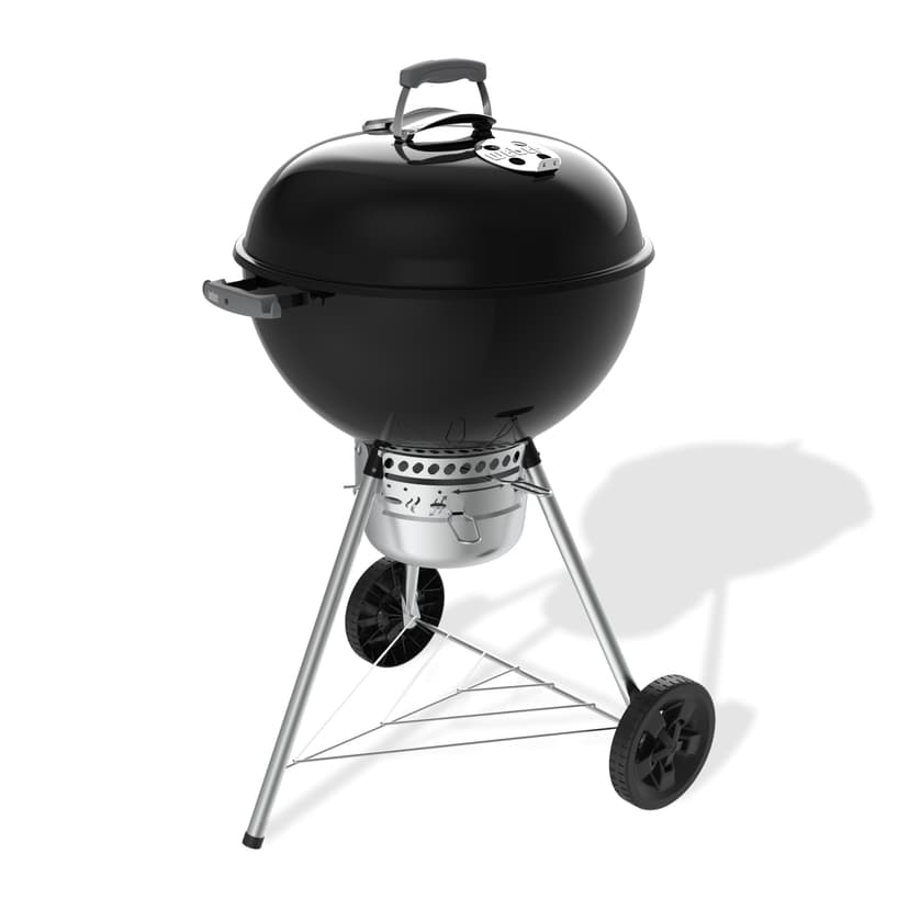 Weber Original Kettle Premium Charcoal Barbecue, 57 cm Cooking Surface, Porcelain-Enamelled Lid and Kettle, One-Touch Cleaning System, Lid Thermometer, Tripod Stand with Wheels, Black (1502210) - 1