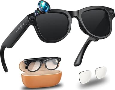 Lunettes Smart AI avec caméra HD 4K, stabilisation d'imag…