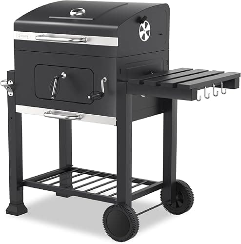 tepro Grillwagen Toronto Click Charcoal Barbecue, Anthracite/Stainless Steel, 56 x 41.5 cm