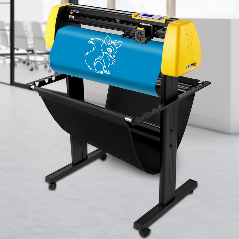 VEVOR Vinyl Cutting Plotter 870mm Vinyl Cutting Plotter for Printing Vinyl Auto Cut Camera Contours LCD Display Adjustable Strength and Speed Compatible with Windows - 8