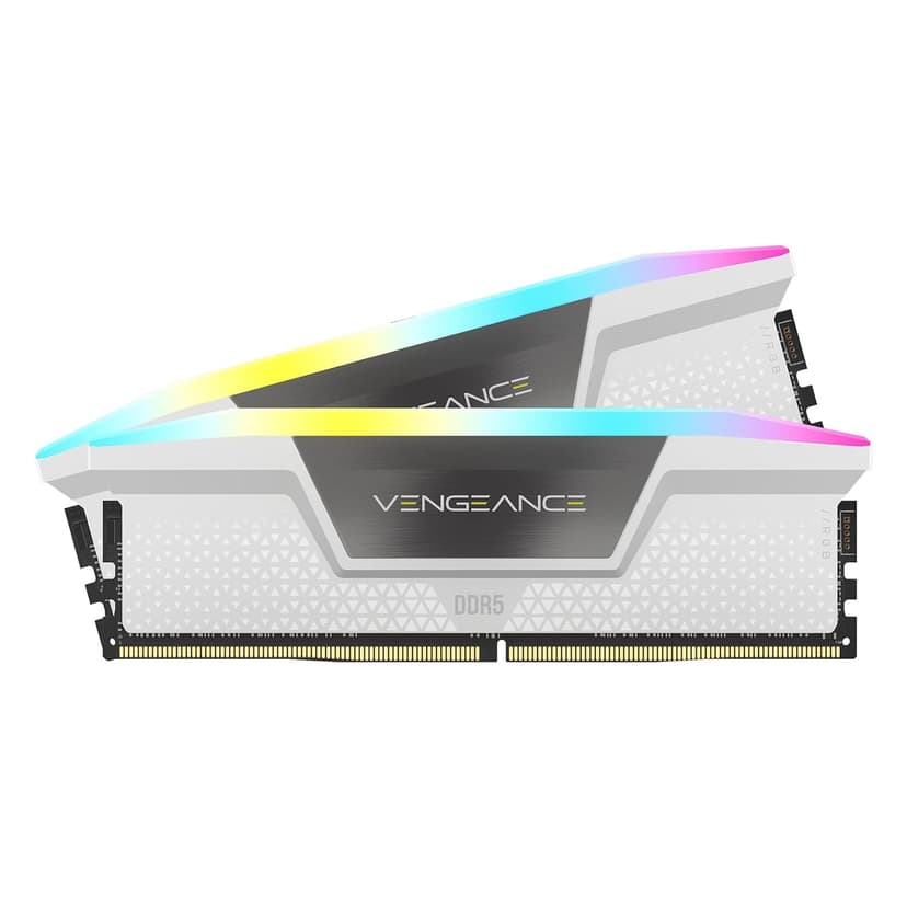 CORSAIR VENGEANCE RGB DDR5 RAM 32GB (2x16GB) 6000MHz CL30 Intel XMP iCUE Compatible Computer Memory - White (CMH32GX5M2B6000C30W) - 1