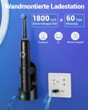 Rotating Electric Toothbrush with 8 Brush Heads (2 Types) for Adults and Kids, 60-Day Battery Life, Wireless Wall Charging Station, 5 Modes Power Toothbrush with Travel Case - 5