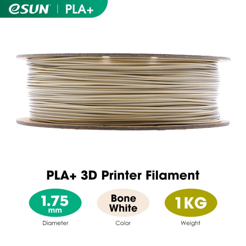 eSUN Bobine de filament PLA+ pour imprimante 3D, 1,75 mm, précision dimensionnelle +/- 0,03 mm, 1 kg - 2