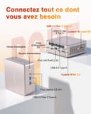 GEEKOM A5 Mini PC avec AMD Ryzen 7 5825U(jusqu'à 4,5 GHz), Graphiques Vega 8, 32Go DDR4 RAM, 512Go SSD, Lecteur SD, Muet Compatible 4 écrans 8K UHD, 2.5G LAN, 3ans d'assistance, Office Home - 6