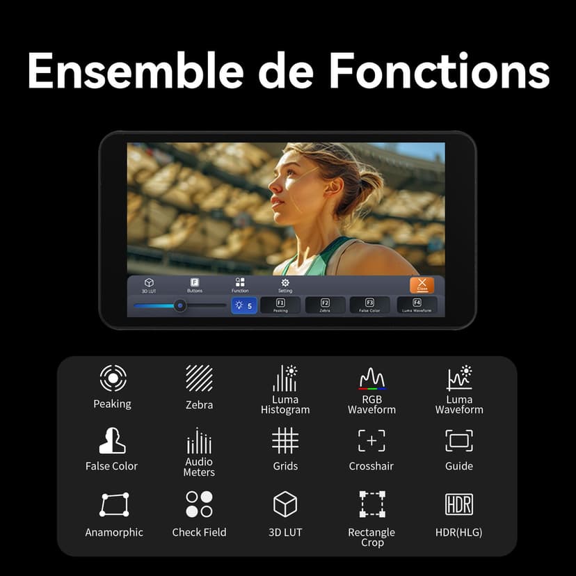 Portkeys PT5 II 5" Touchscreen Camera Field Monitor MOVNORM OS 4K30P Input/Output Wide Color Gamut New Peaking 3D LUT Video Assist Luma RGB Waveform for DSLR - 2