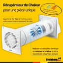 Steinberg14 Unite de VMC Décentralisée 100 mm - Blanc Récupérateur de Chaleur avec Interrupteur - Kit VMC Double Flux - Répartiteur d'air - Système de Ventilation Murale - 2