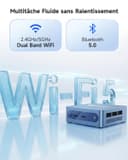BMAX B1Plus Mini PC Win 11, Intel Celeron J3355(jusqu'à 2,5 GHz) 6 Go LPDDR3 RAM 128 Go eMMC SSD, Mini Ordinateur de Bureau Double écran, WiFi 5, BT5.0, Tour PC pour l'école/Bureau - 7