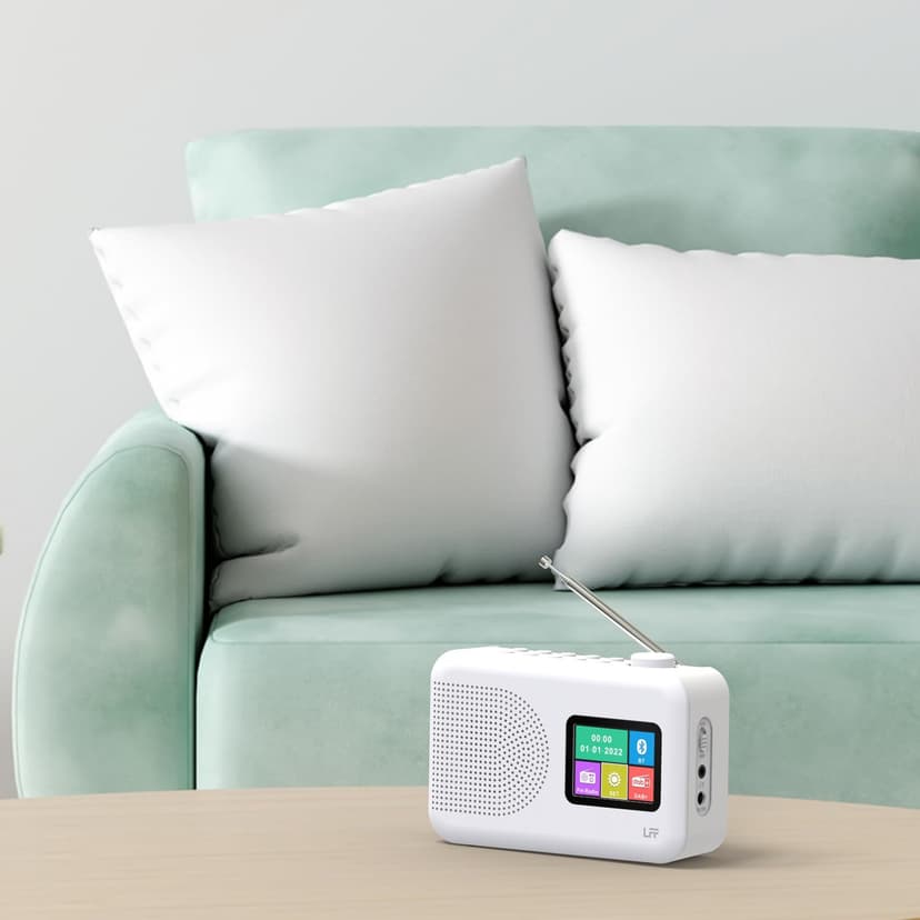LFF DAB Radio, DAB Plus Radio, UKW-Digitalradio, Küchenradio mit Kabel oder Batteriebetriebenes, Farbdisplay Radios mit Bluetooth - 7