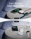 Anker MagGo Chargeur Induction iPhone Station de Recharge Sans Fil 3 en 1 Compatible MagSafe, Certifié Qi2 15W, Chargeur de Voyage pliable, iPhone 17/16/15, AirPods,Apple Watch (chargeur USB-C inclus) - 5
