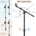 CAHAYA Upgraded Tripod Boom Sheet Microphone Stand Universal Metal Mic Stand with Carrying Bag, for Performance Singing Speech Wedding Stage and Outdoor CY0311 - 7