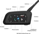 Lemnoi V6 Pro Bluetooth Intercom Headset for Motorcycles, Communicator for Helmet, IPX5 Waterproof and Intercom Between 6 Motorcyclists - 7