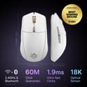 SteelSeries Rival 3 Wireless Gen 2 Gaming Mouse - 2.4GHz and Bluetooth - 18000 DPI TrueMove Air Optical Sensor - 60 Million Click Durability - Light-Weight - 100% PTFE Feet - White - 2