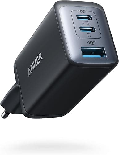 Anker USB C Charger (Nano II 65W) Pod 3 Port PPS Fast Charger, Compact USB-C Power Supply for MacBook Pro, iPad Pro, Steam Deck, Galaxy S20, Dell XPS 13, Note 20/10+, iPhone 15, Pixel