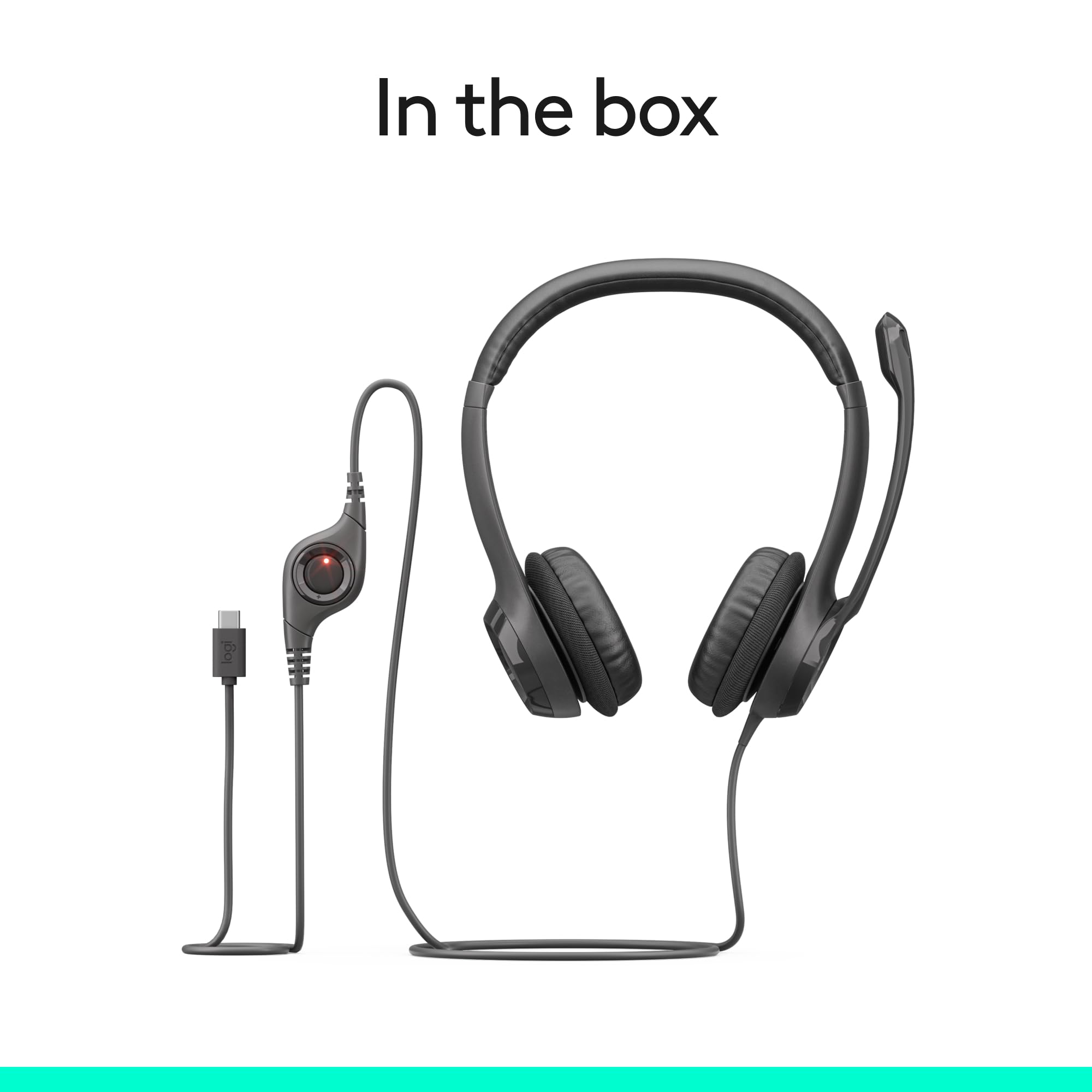 Logitech H390 kabelgebundenes Headset für PC/Notebook, Stereo-Kopfhörer mit Mikrofon mit Geräuschunterdrückung, Stereo, Bedienelemente am Kabel, Works with Chromebook – SCHWARZ - 9