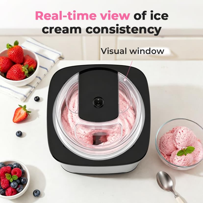 Vpcok Direct Ice Cream Maker, Electric Ice Cream Maker, Stainless Steel Ice Maker, 2L Ice Maker and Ice Cream Maker for Ice Sorbet, Ice Cream and Ice Yogurt - 7