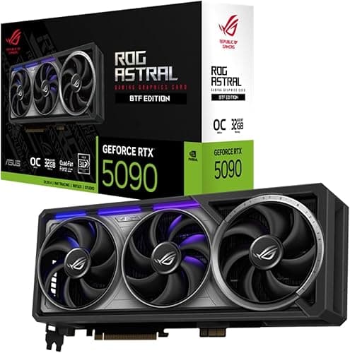 ASUS ROG Astral GeForce RTX 5090 BTF OC Edition Gaming Graphics Card (PCIe 5.0, 32GB GDDR7, HDMI/DP 2.1, 3.8-slot, detachable graphics card high power (GC-HPWR) adapter withstand up to 1000W, 4 fans)
