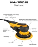 Mirka DEROS II 650 Orbital Sander with Suction for Velcro Sanding Discs Diameter 150 mm / 5 mm Eccentricity/Orbital Sander for Dustless Sanding of Wood, Plaster and Metal / MID6504044 - 4