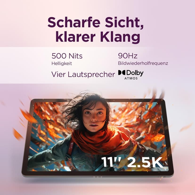 Lenovo Idea Tab Tablet | 11 Inch LCD Screen 2.5K 16:10 | MediaTek Dimensity 6300 | 8GB RAM | 128GB Memory | Android 15 | Luna Grey | With Stylus - 8
