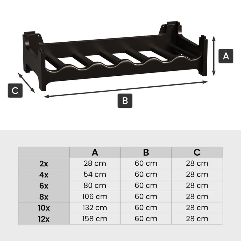 Modular Wine Rack, Bottle Rack, Bottle Storage, Bottle Holder, Wine Holder, plastic, Gris Anthrazit, 24 emplacements de bouteilles - 4