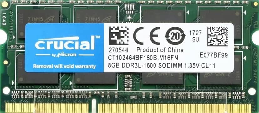 Crucial RAM CT102464BF160B DDR3 1600 MHz CL11 Laptop Memory, Multicolor, 8 GB - 1
