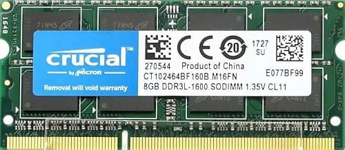 Crucial RAM CT102464BF160B DDR3 1600 MHz CL11 Laptop Memory, Multicolor, 8 GB