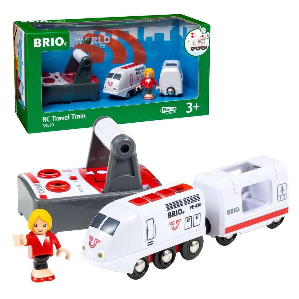BRIO World Remote Control Travel Train – RC Toy Passenger Train, Compatible with BRIO World Wooden Railway Track & Sets, Add-On Accessory for Kids 3 Years and Up