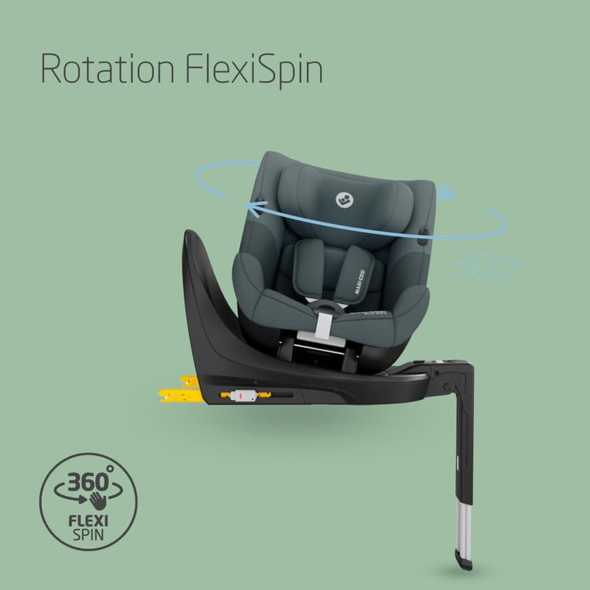Maxi-COSI Mica 360 S, 360 Car Seat, 3 Months - 4 Years (61-105cm), Baby Car Seat, FlexiSpin Rotation, 5 Recline Positions, G-Cell Protection, Easy-in Harness Hooks, Tonal Graphite - 2