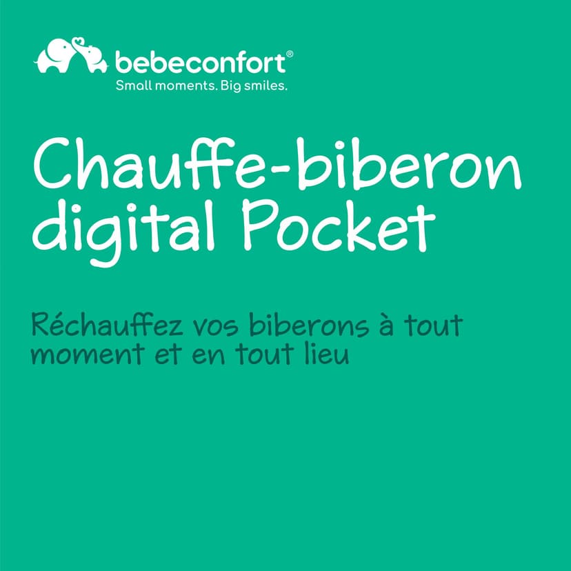 Bebeconfort Chauffe-biberon digital nomade, Chauffe-biberon portable pour bébé, Compact L6,5 x l6,5 x h8 cm, Poids léger (280 g), Écran digital, Batterie durable, Contrôle de la température - 2