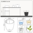 Lechuza Self Watering Plant Pot CLASSICO 35 LS Garden Flower Indoor and Outdoor Plastic Planter with Drainage Hole D35 H33 cm White High-Gloss - 7