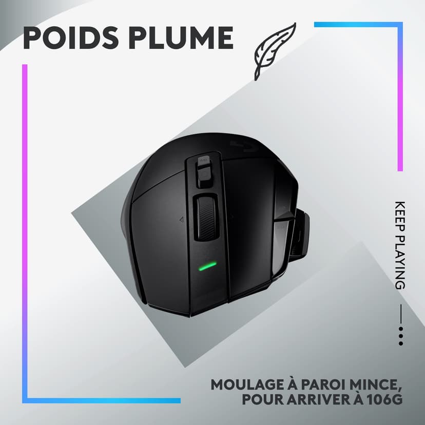 Logitech G G502 X Plus Lightspeed Souris Gaming RVB sans Fil - Souris Optique Boutons Hybrides LIGHTFORCE, LIGHTSYNC RVB, Capteur Gaming Hero 25K, Compatible avec PC - macOS/Windows - Noir - 8