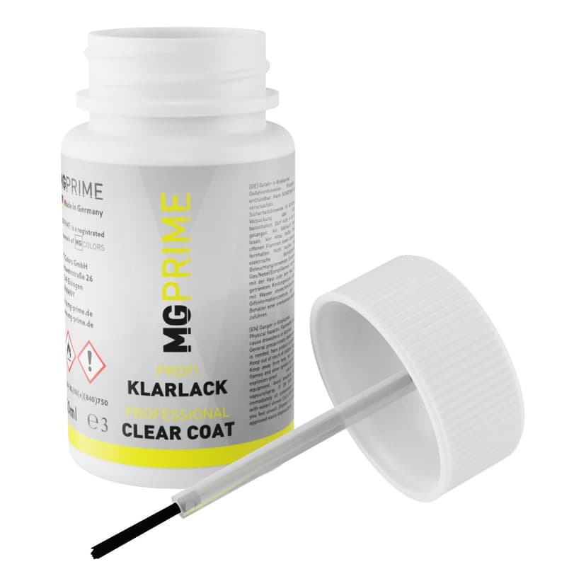 MG PRIME Peinture voiture Kit de stylo retouche pour Nissan QNC Glaze White Pearl/Blanc Perle Nacre de fond, de base, de vernis de 50ml par flacon - 5