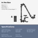 SMALLRIG 22" Magic Arm w Clamp, Flexible Desk Camera Mount & Clamp, Articulating Friction Boom Arm w Thread Adapter, for Light, Webcam, Mic, Action Camera - 4766 - 9
