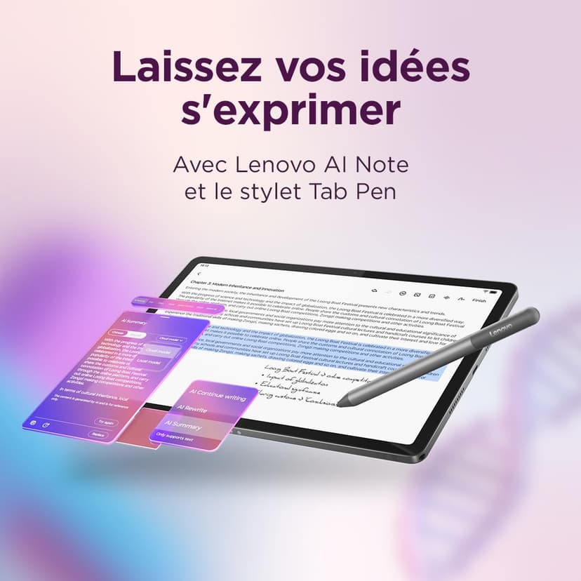 Lenovo Idea Tab – Touch Tablet, Integrated AI 11 Inch 2.5K, 90Hz (MediaTek Dimensity 6300, 8 Cores, 8 GB RAM, UFS 2.2 128GB, Android 15, Wifi5 + Bluetooth) Tab Pen + Folio Case – Grey - 4