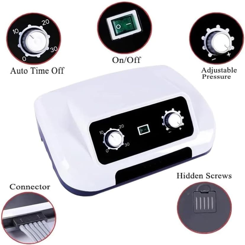 Masseur à compression d'air pour jambes pressothérapie, machine de pressothérapie pour la maison avec 6 cavités, bottes de pressothérapie jambes entières et ventre professionnel pour la circulation - 2