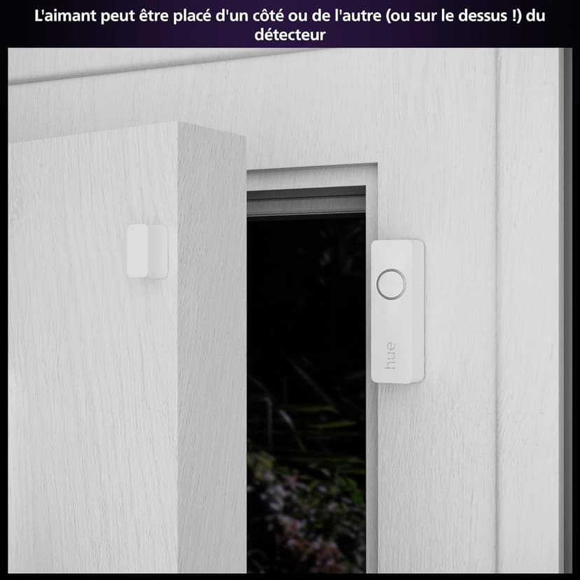 Philips Hue Secure, Lot de 2 capteurs de Contact pour Porte ou fenêtre, Installation Facile, contrôle Depuis l'application Hue, Blanc - 4