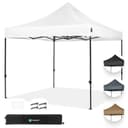 VONROC Tente Easy-Up - 3x3 m – Pliante - Design Modulaire : Auvent, Tonelle, Chapiteau, Marchés Saisons – Pliable – Imperméable – Cadre en Acier - Protection UV 50+ - Blanc - Sac de Rangement Inclus - 1