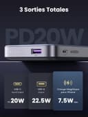UGREEN Wireless Magnetic External Battery 10000mAh USB C USB A Fast Charge PD QC 3.0 20W Power Bank Induction Qi 15W Max Compatible with iPhone 15 Plus Pro Max iPhone 14 13 12 Pro Max MagSafe - 5