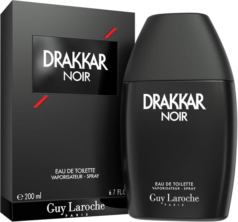 Drakkar Noir By Guy Laroche - Iconic Designer Fragrance - Intense & Powerful Eau de Toilette - Fougere Blend & Aromatic Spices - Long Lasting Mens Cologne - Day and Evening Scent, 200ml - 1