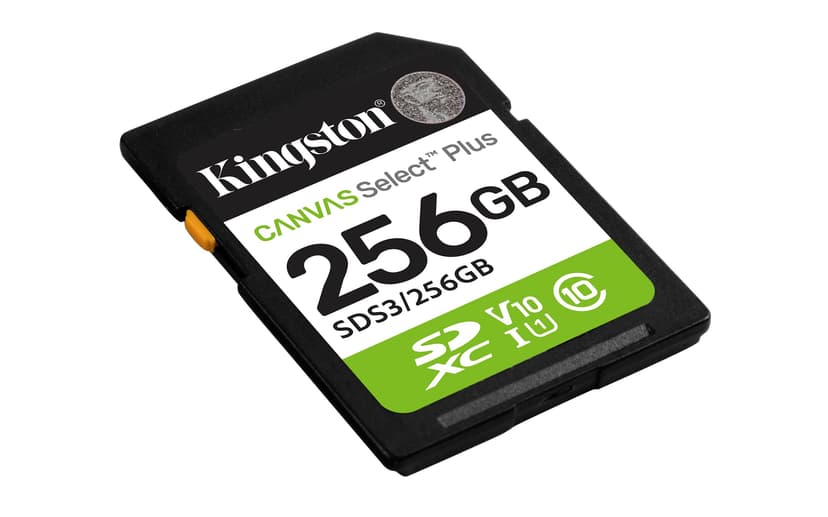 Kingston Canvas Select Plus SD Memory Card 256GB SDXC Gen3 150MB/s C10 UHS-I U1 V10 - SDS3/256GB - 2