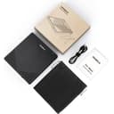 ORIGBELIE External CD DVD Drive, Ultra Slim CD Burner USB 3.0 with 4 USB Ports and 2 TF/SD Card Slots, Optical Disk Drive for Laptop Mac, PC Windows 11/10/8/7 Linux OS - 9